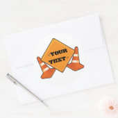 BOUWWWWEG ,<YOURTEXT> RONDE STICKER (Envelop)