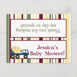 Bouwzone Baby shower Goody Bag Toppers Uitnodiging Briefkaart