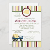 Bouwzone Baby shower Uitnodiging (Voorkant / Achterkant)