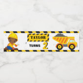 Bouwzone Verjaardag Waterfles Etiket (Enkel label)