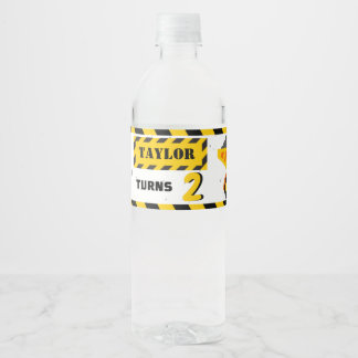 Bouwzone Verjaardag Waterfles Etiket