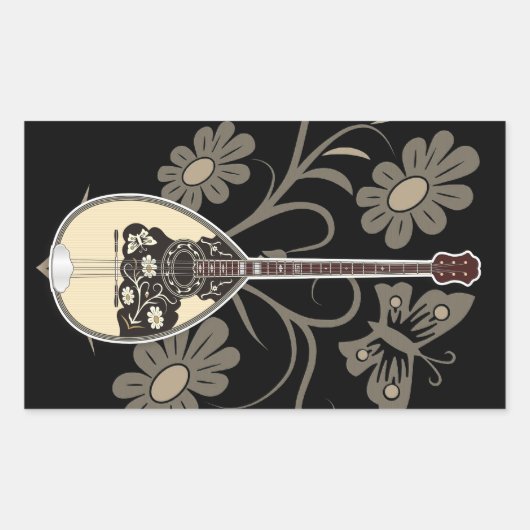 Bouzouki Rechthoekige Sticker (Voorkant)