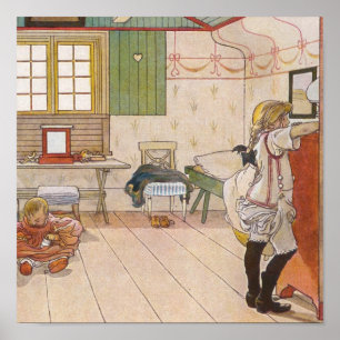 Boven Attische slaapkamer met Baby zuster. Poster