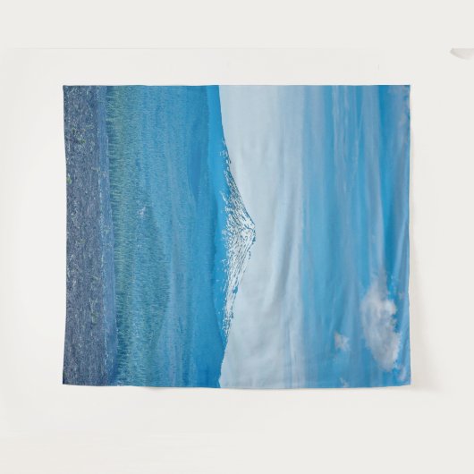 Boven boomlijn // Blauw bos en hemel Wandkleed (Voorkant (horizontaal))