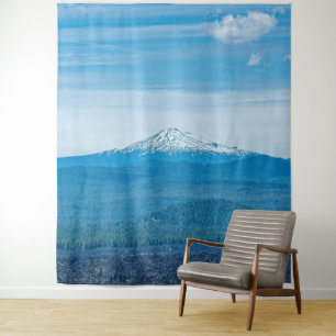 Boven boomlijn // Blauw bos en hemel Wandkleed