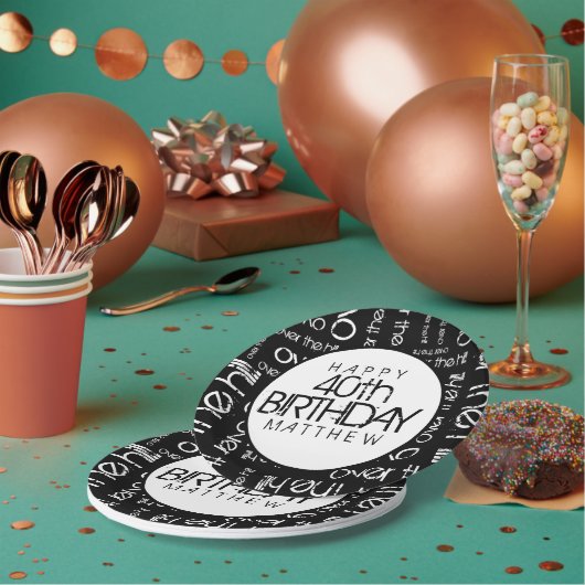 Boven de Aangepaste Leeftijd en Persoonlijke Naam  Papieren Bordje (Multi)