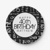 Boven de Aangepaste Leeftijd en Persoonlijke Naam  Papieren Bordje (Voorkant)