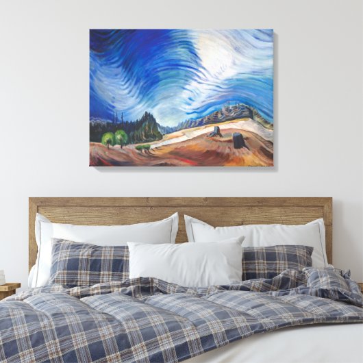 Boven de grindput | Emily Carr | Canvas Afdruk (Insitu (Slaapkamer))