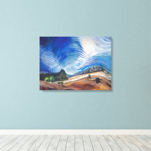 Boven de grindput | Emily Carr | Canvas Afdruk (Insitu (Houten vloer))