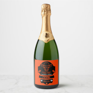 Boven de heuvel wordt het oud sparkling wijnetiket