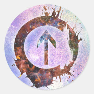 Boven de invloed ronde sticker