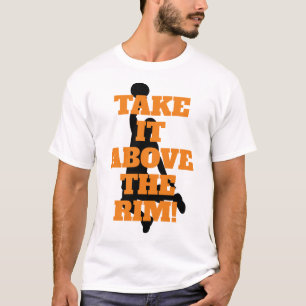 Boven de velg   Basketball-zin met Oranje tekst T-shirt