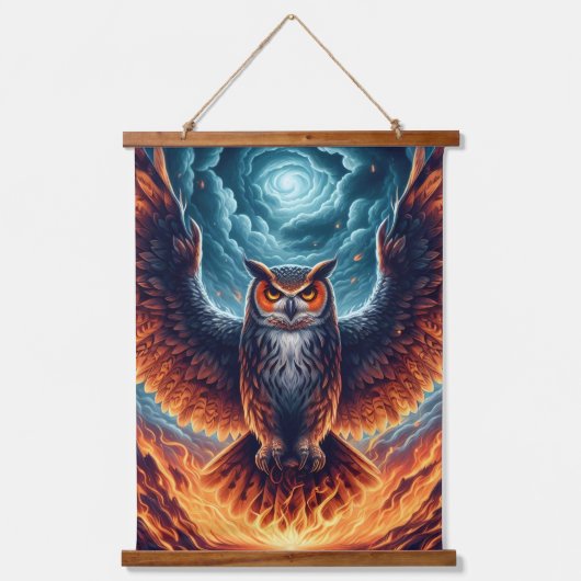 Boven en onder - Wise Owl Art Hangend Wandkleed (Voorkant)