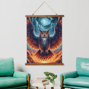 Boven en onder - Wise Owl Art Hangend Wandkleed