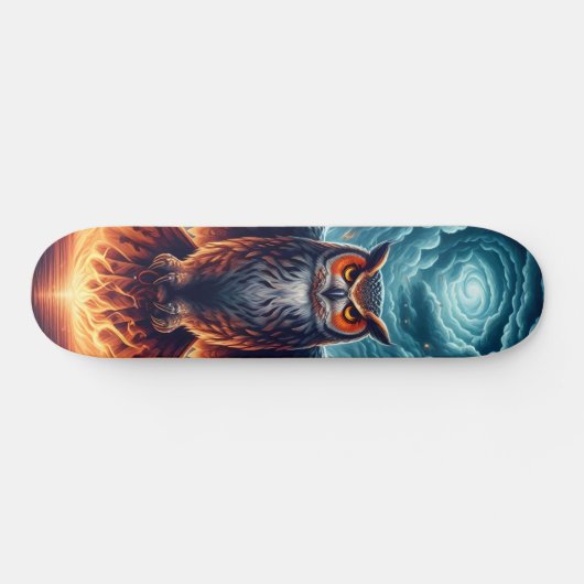 Boven en onder - Wise Owl Art Skateboard (Horizontaal)