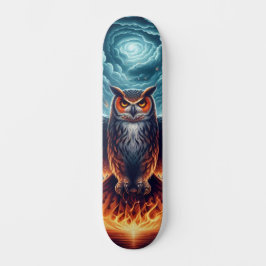 Boven en onder - Wise Owl Art Skateboard