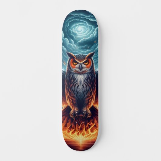Boven en onder - Wise Owl Art Skateboard (Voorkant)