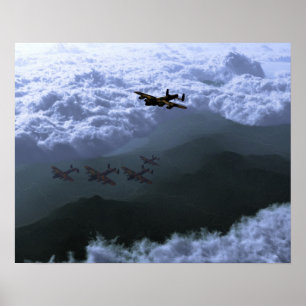 Boven het zee van wolken Lancaster Bombers Poster