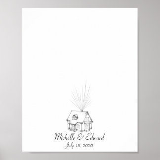 Boven Huis Vingerafdruk Gastboek Poster