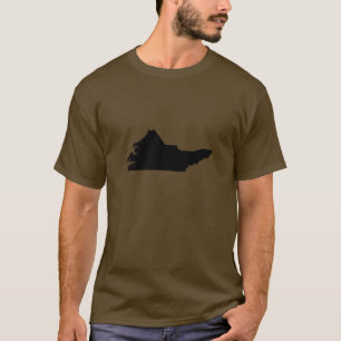 Bovenaan de Kaart van North Carolina T-shirt