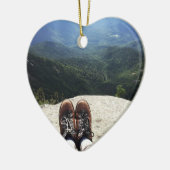 Bovenaan de wereld keramisch ornament (Links)