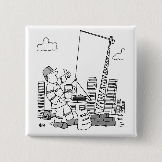 Bovengrondse kraanexploitant vierkante button 5,1 cm (Voorkant)