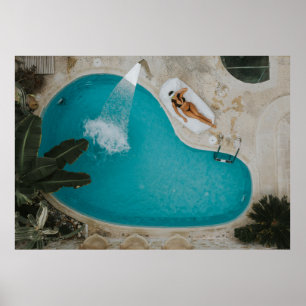 Bovenhoek fotografie van het zwembad in de openluc poster