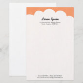Bovenkant cloud - Peach Briefpapier (Voorkant / Achterkant)