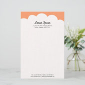 Bovenkant cloud - Peach Briefpapier (Staand voorkant)