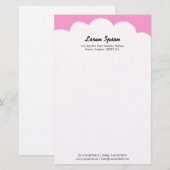 Bovenkant cloud - roze briefpapier (Voorkant / Achterkant)