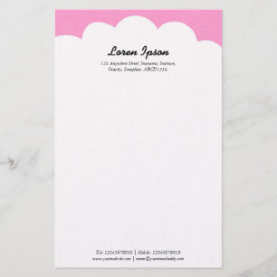 Bovenkant cloud - roze briefpapier