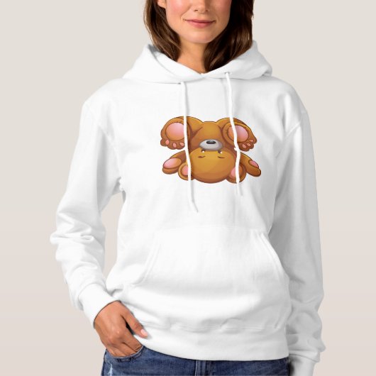 Bovenkant Teddy Bear Womens Hoodie (Voorkant)