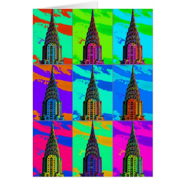 Bovenkant van de Chrysler Building Pop Art (Voorkant)