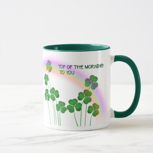 Bovenkant van de Morning St. Patrick's Day Shamroc Mok (Rechts)