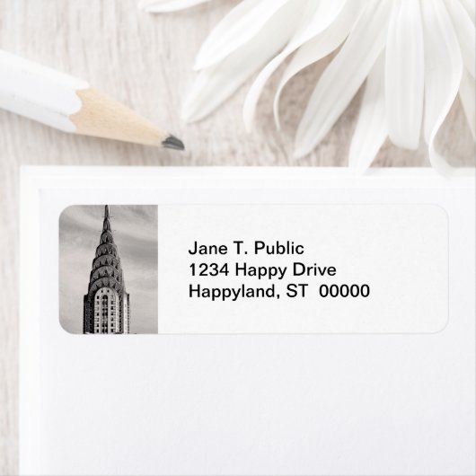 Bovenkant van het Chrysler-gebouw NYC - B&W Etiket (Insitu)