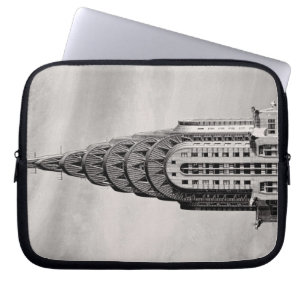 Bovenkant van het Chrysler-gebouw NYC - B&W Laptop Sleeve