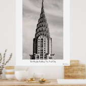 Bovenkant van het Chrysler-gebouw NYC - B&W Poster (Keuken)