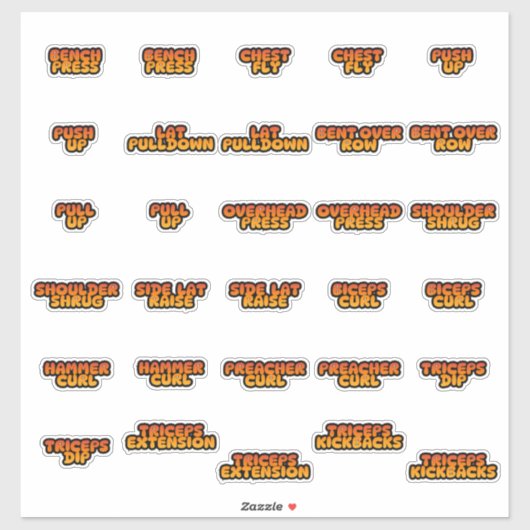 Bovenlichaam Workout Planner Stickers (Vel)
