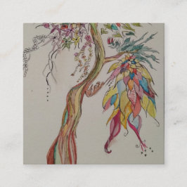 bovenliggende voorouderlijke boom vierkante visitekaartje