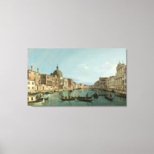 Bovenlopen van het Canal Grande (door Canaletto) Canvas Afdruk