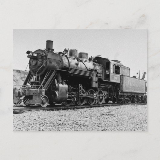 Bovenmeer & Ishpeming Railroad Engine #20 Briefkaart (Voorkant)