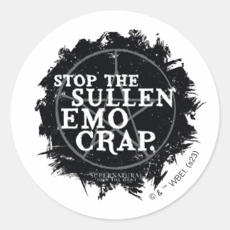 bovennatuurlijk "emo" citaat ronde sticker