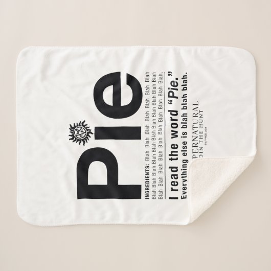 Bovennatuurlijk "Pie"-citaat Sherpa Deken (Voorkant (horizontaal))