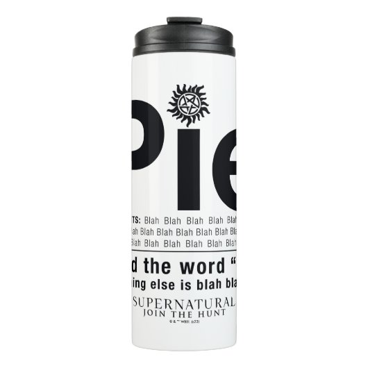 Bovennatuurlijk "Pie"-citaat Thermosbeker (Voorkant)