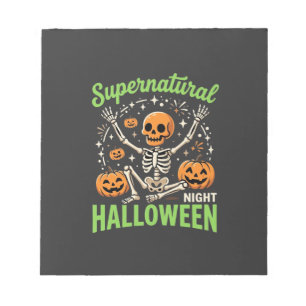 Bovennatuurlijk skelet Halloween Vectorontwerp_1 Notitieblok