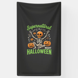 Bovennatuurlijk skelet Halloween Vectorontwerp_1 Spandoek
