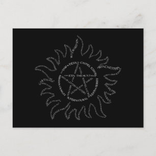Bovennatuurlijke typografie Pentagram Briefkaart