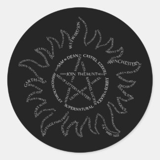 Bovennatuurlijke typografie Pentagram Ronde Sticker
