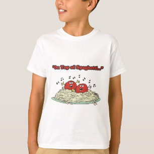 bovenop de spaghetti-zingballen t-shirt