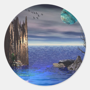 Bovenop de wereld ronde sticker